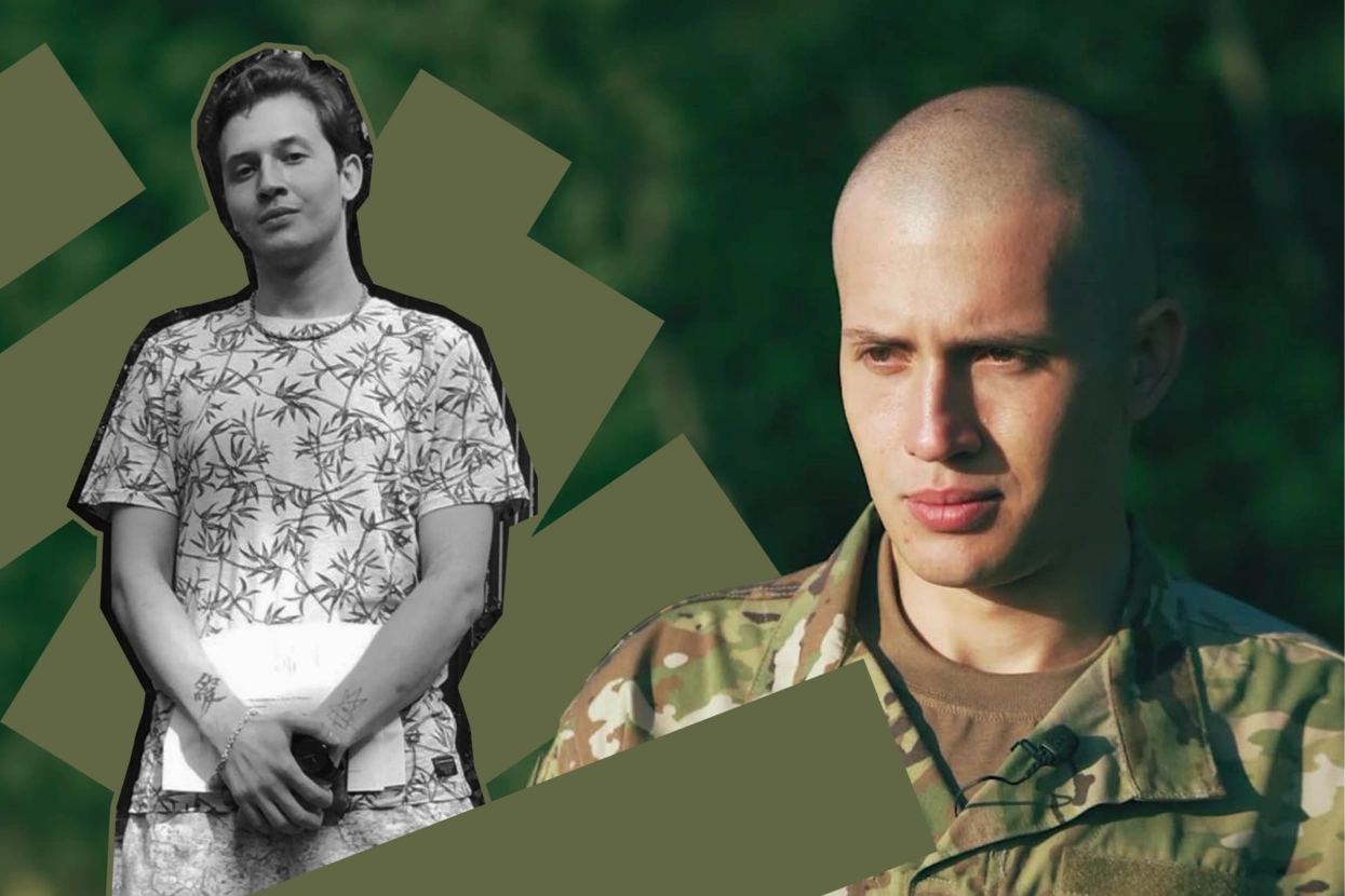 Left photo from Dani Akel’s personal archive; right photo from a report about the Freedom of Russia Legion by the Ukrainian outlet <a href="online.ua" rel="noopener noreferrer" target="_blank">online.ua</a>